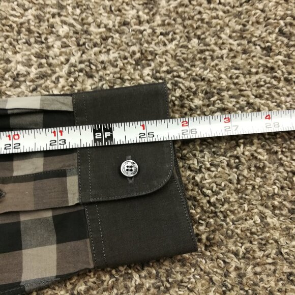 Burberry London Shirt Nova Check Plaid LS Button Up Gray Mens Small Tailored Fit - Picture 11 of 13